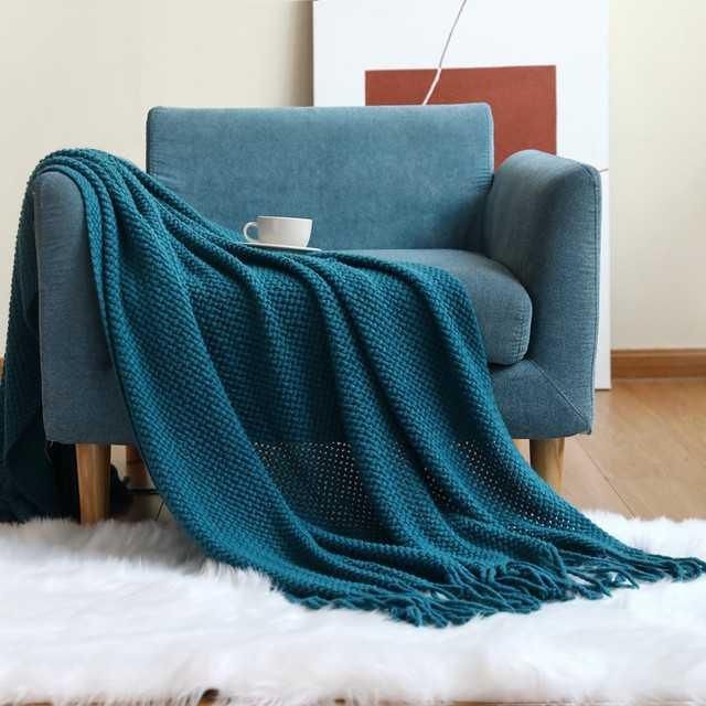 Begga - Battilo Knit Blanket - Yellow / Medium