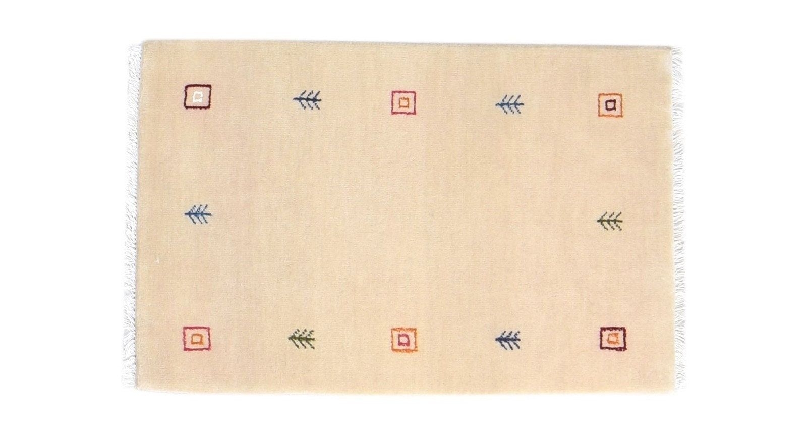 Beige Wool Rug 2' X 3' Southwestern Hand Knotted American Tribal Small Carpet