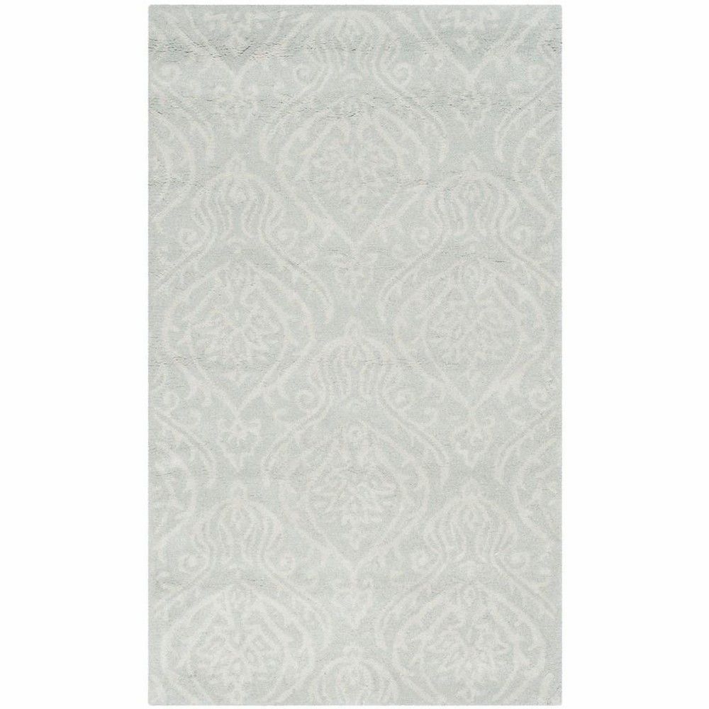 Bella BEL445 Hand Tufted Area Rug - Silver/Ivory - 4'x6' - Safavieh..