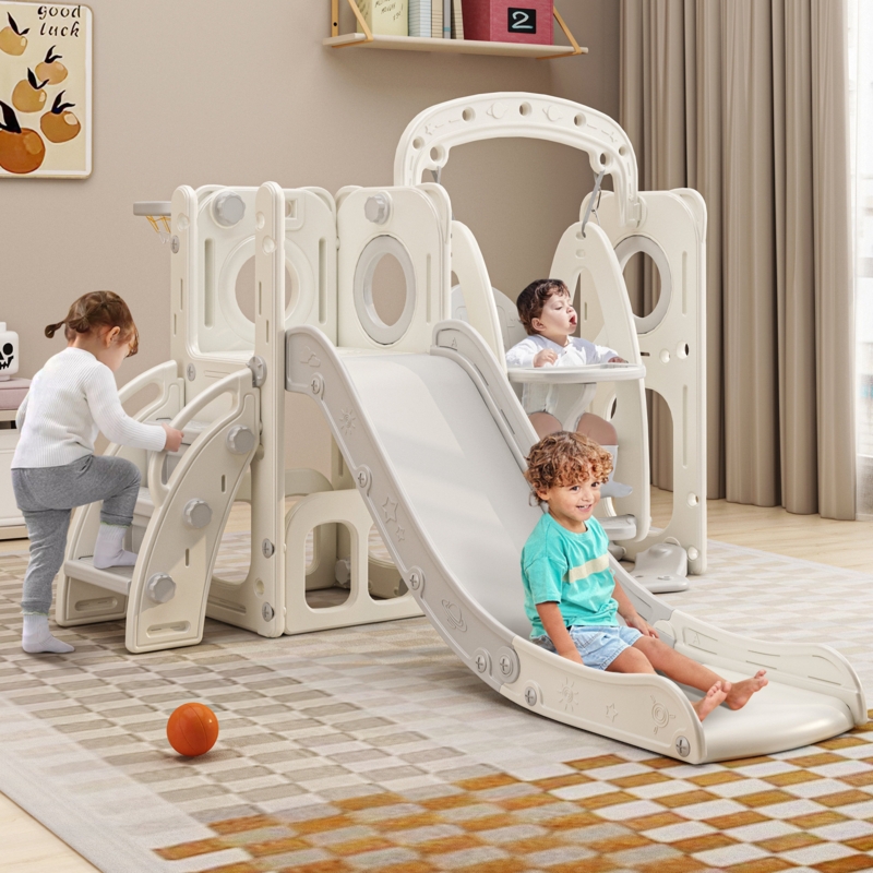 Benarita 62.2" W Indoor and Outdoor Kids Slide with Climber