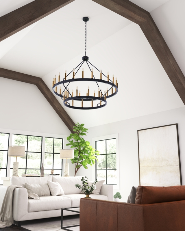 Blossom 36 - Light Wagon Wheel Chandelier