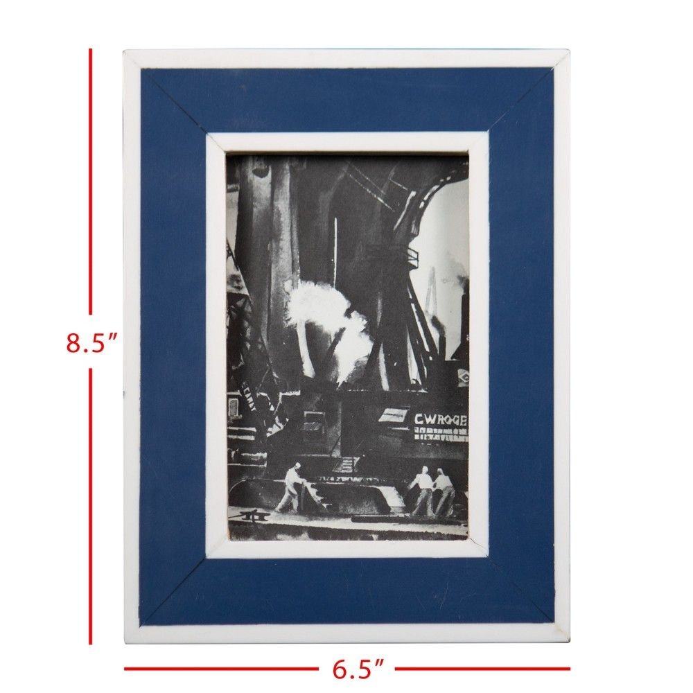 Blue and White Resin 4x6 Inch Wood Decorative Picture Frame - Foreside Home & Garden