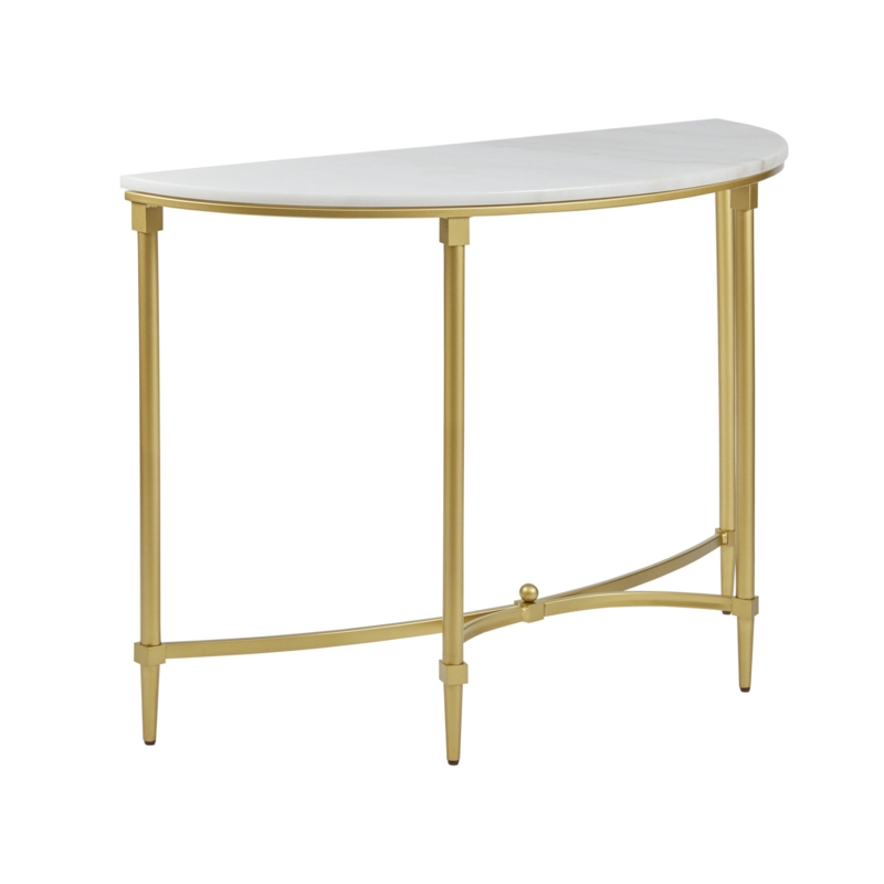 Bordeaux Gold Metal Marble Console Table