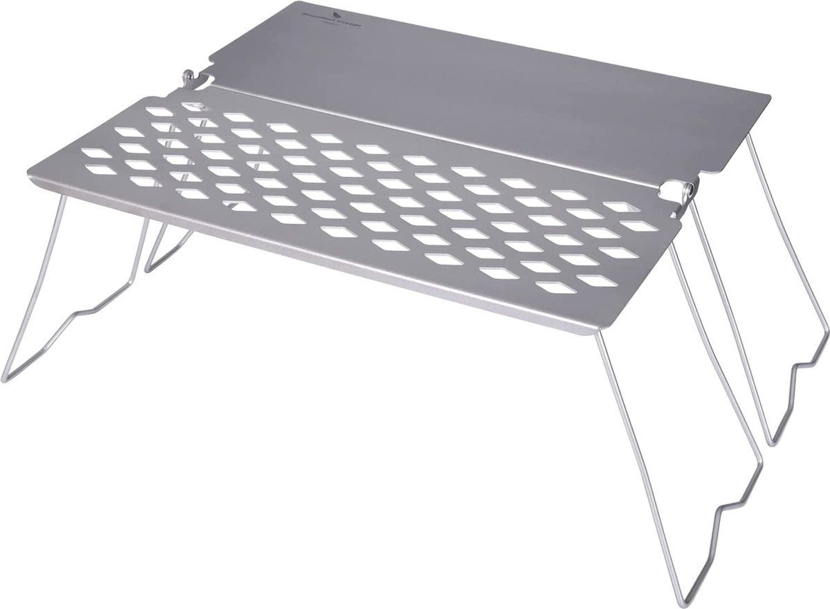 Boundless Voyage - Titanium - Opvouwbare Grill met Braadplaat - Buitenshuis - Camping - Steak BBQ - Houtskool - Grillnet - Fornuizen en Barbecues v...