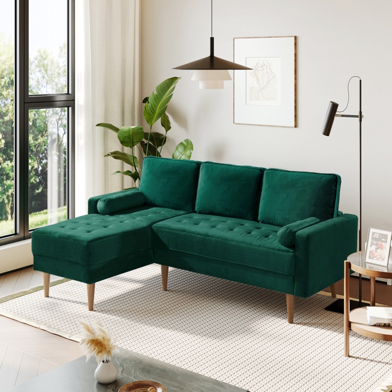 Branimira 2 - Piece Velvet Reversible Sectional Sofa