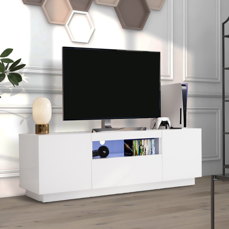 Brascom Media Console TV Stand For TVs Up To 70"
