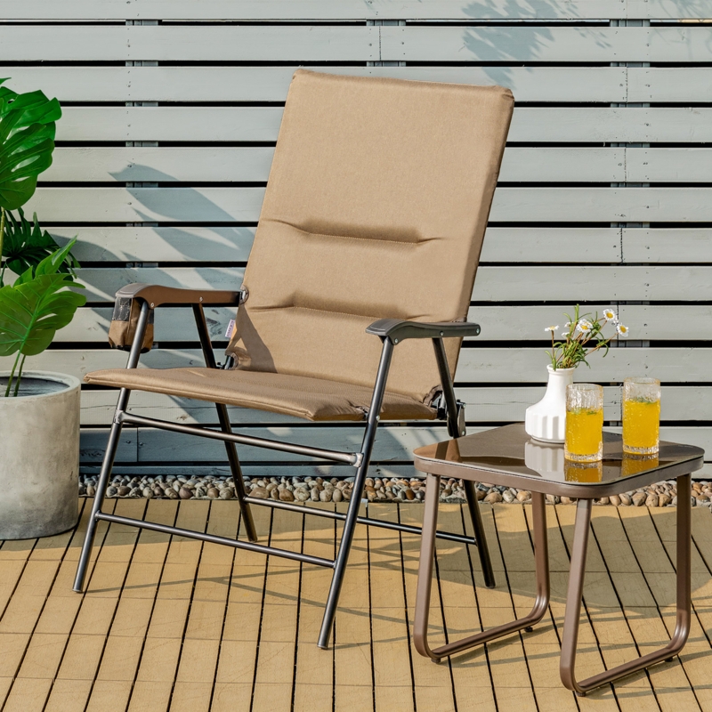 Breen Padded Patio Folding Chair Folding Chair