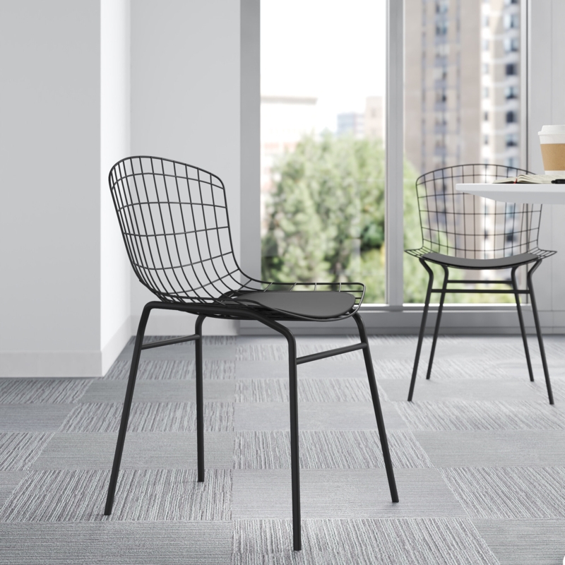 Brendale Faux Leather Upholstered Metal Side Chair