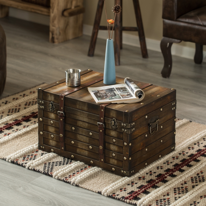 Bromwyn Manufactured Wood Vintage Trunk