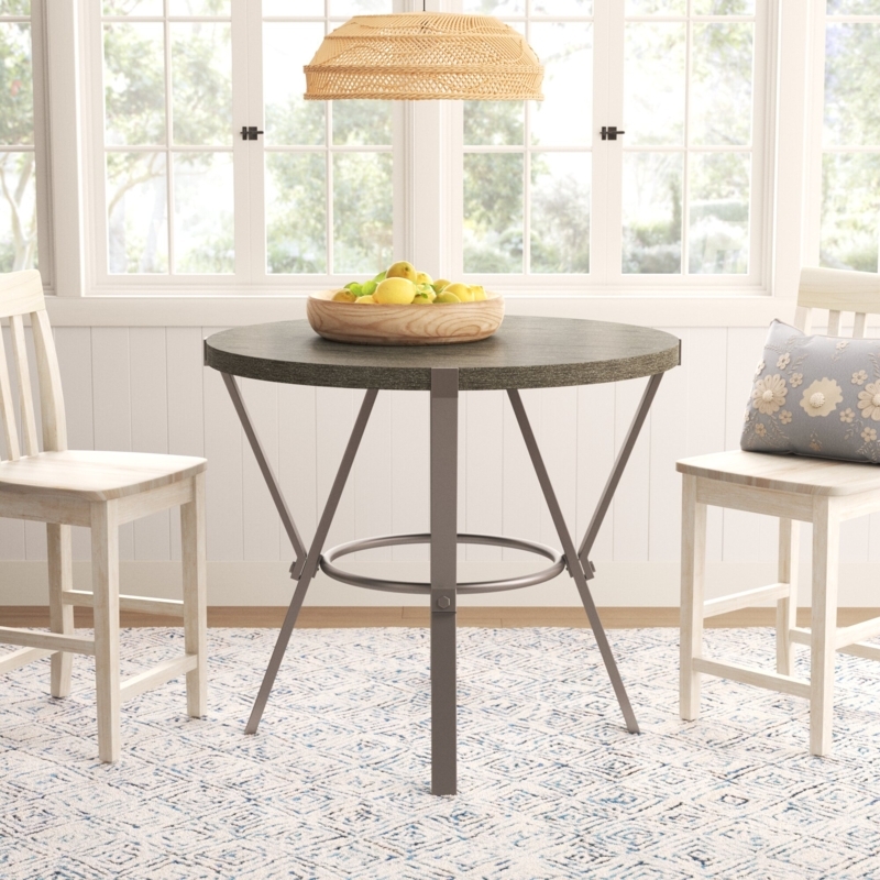 Bruce Round Metal Base Dining Table