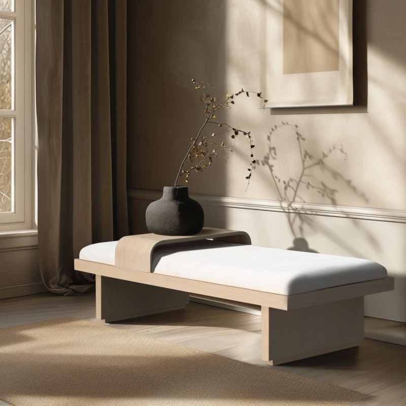 Bryaunna Chenille Fabric Upholstered Bench