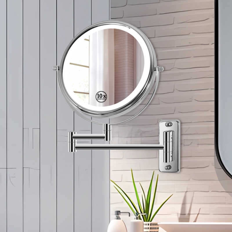 Caleidih Metal Flat LED Wall Mirror