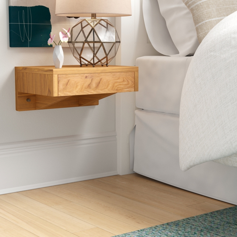 Callison 1 -  Natural Finish Solid Oak Cabinet Nightstand with Drawer | Bedside Table for Bedroom