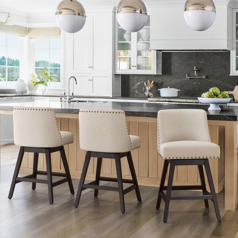 Caralyn Swivel 26'' Counter Stool (Set of 3)