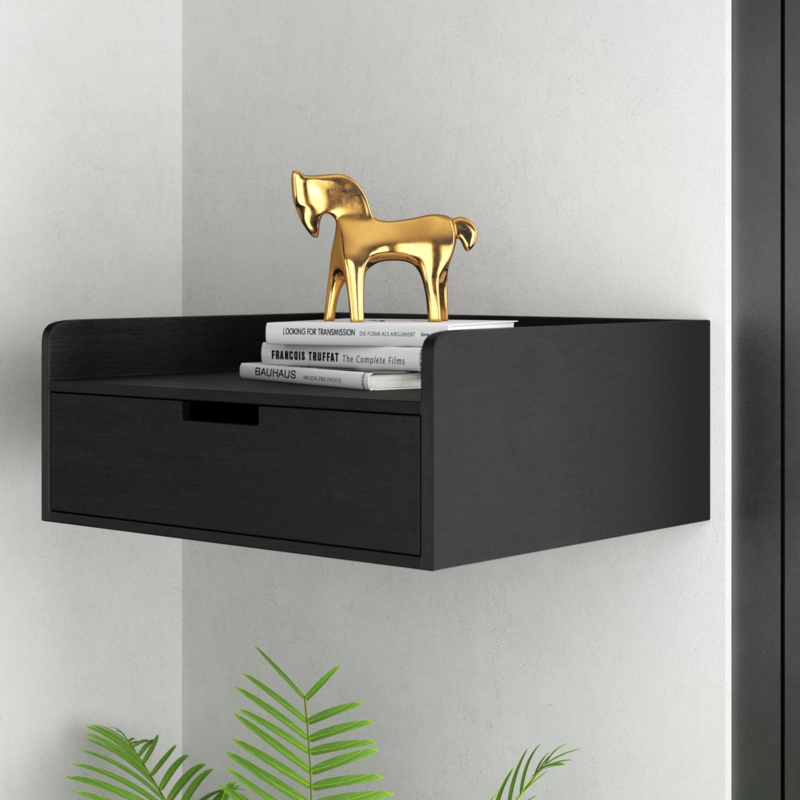 Casiano Poplar Accent Shelf with Drawer