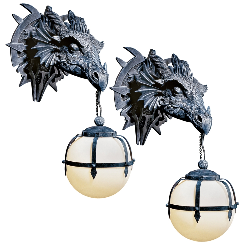 Castle Resin Plug-in Armed Sconce (Set of 2)