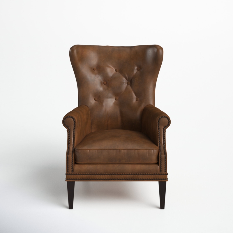 Chalmette Leather Wingback Chair