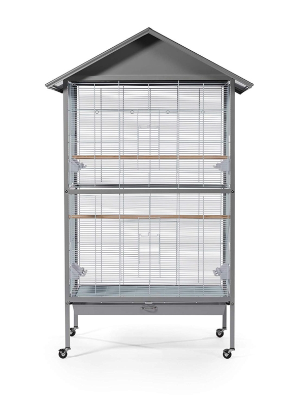 Chao 68.62'' Steel Pointed Top Flight Cage with Wheels