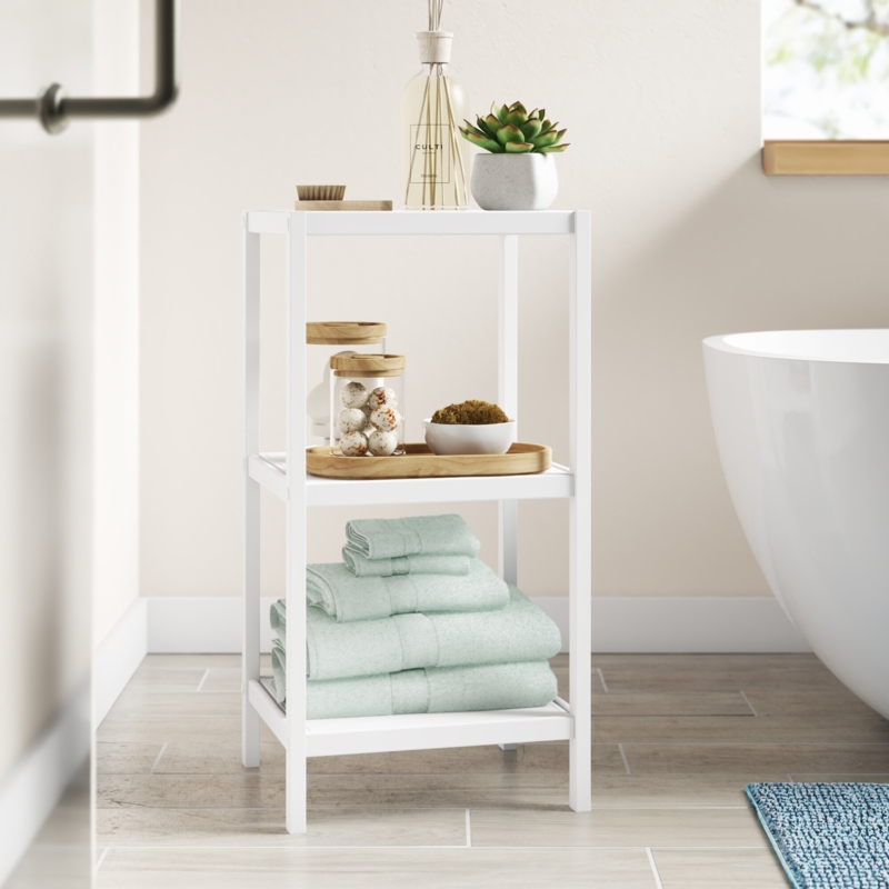 Chet Solid Wood Freestanding Bathroom Shelves