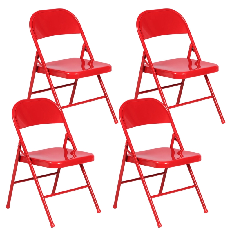 Christie Steel Stackable Folding Chair Folding Chair Set (Set of 4)