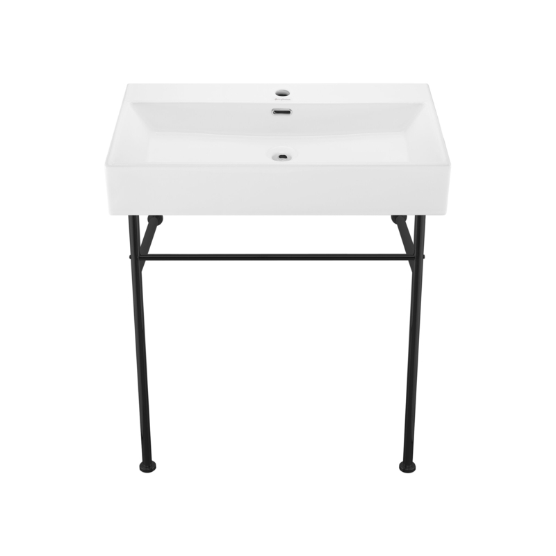 Claire 30" Ceramic Console Bathroom Sink with Overflow