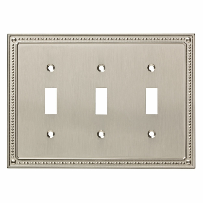 Classic Beaded 3-Gang Toggle Light Switch Wall Plate