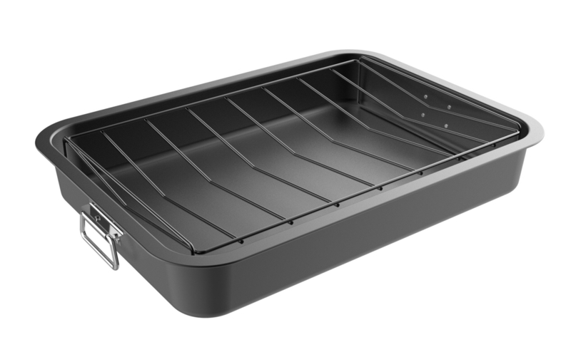 Classic Cuisine Non-Stick Carbon Steel Roasting Pan with Rack