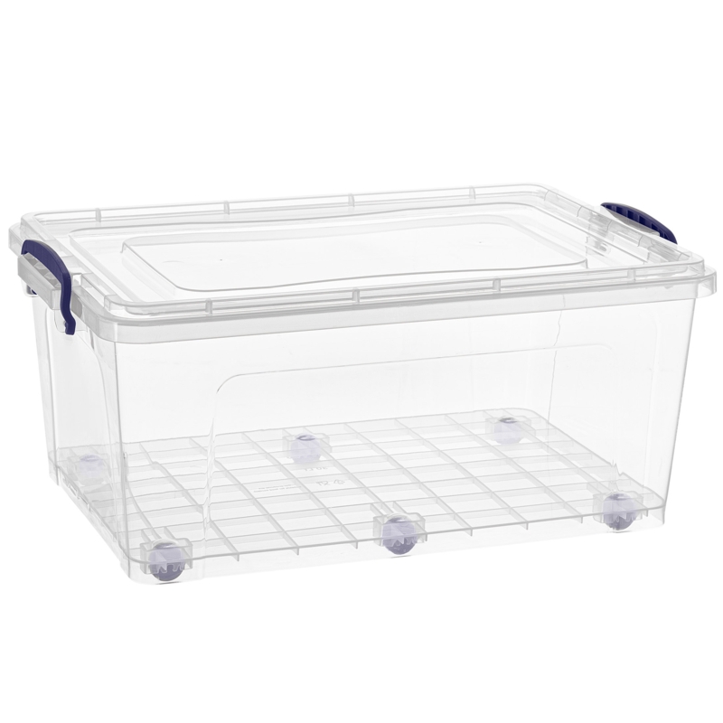Clear Plastic Storage Tote with Wheels