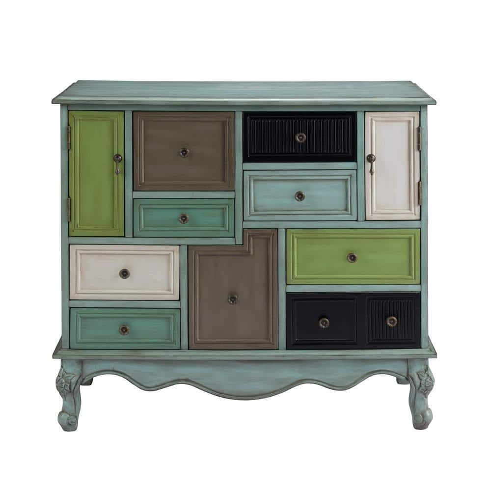 Coast To Coast Accents Leslie Multicolor Accent Cabinet with Nine Drawers and 2-Door