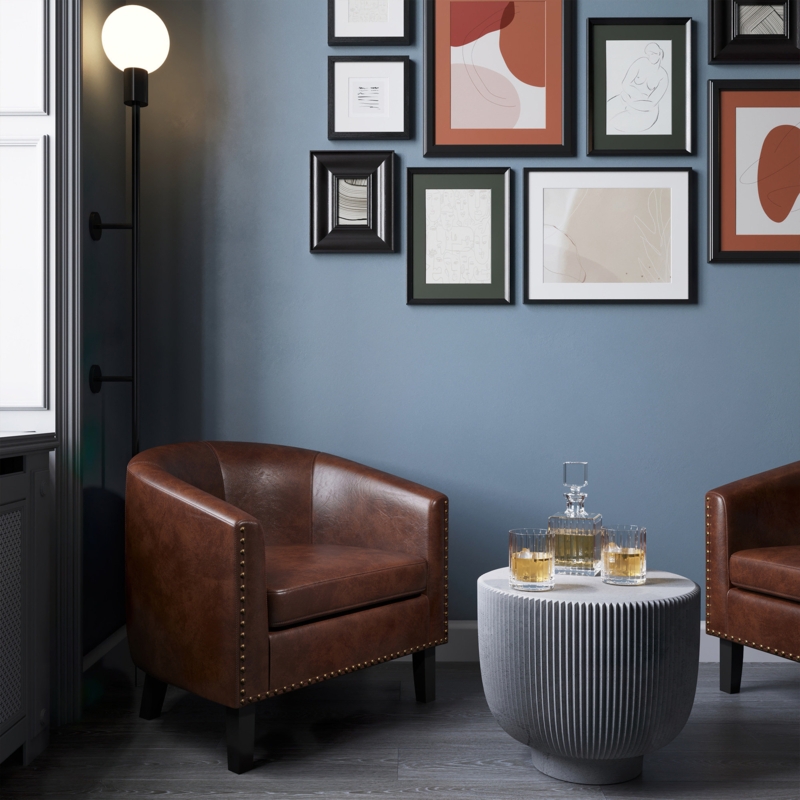 Cohmer 28.74" Wide Upholstered Barrel Chair
