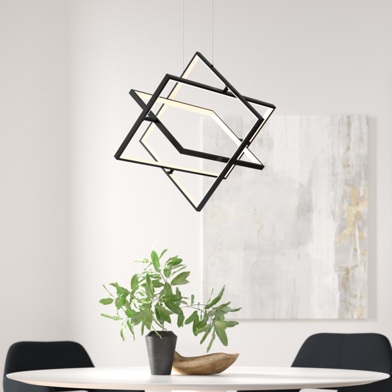 Columbus 3 - Light Dimmable LED Lantern Square / Rectangle Chandelier