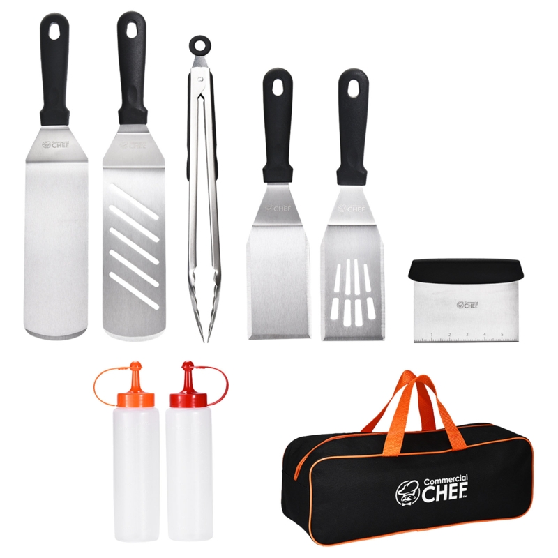 Commercial Chef 9 Piece Griddle Accessories Kit for Flat Top Teppanyaki Hibachi Cooking