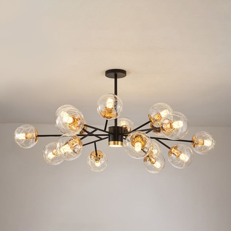 Contemporary Wrought Iron Hanging Chandelier Ceiling Hanging Light Fixture - 13-Light