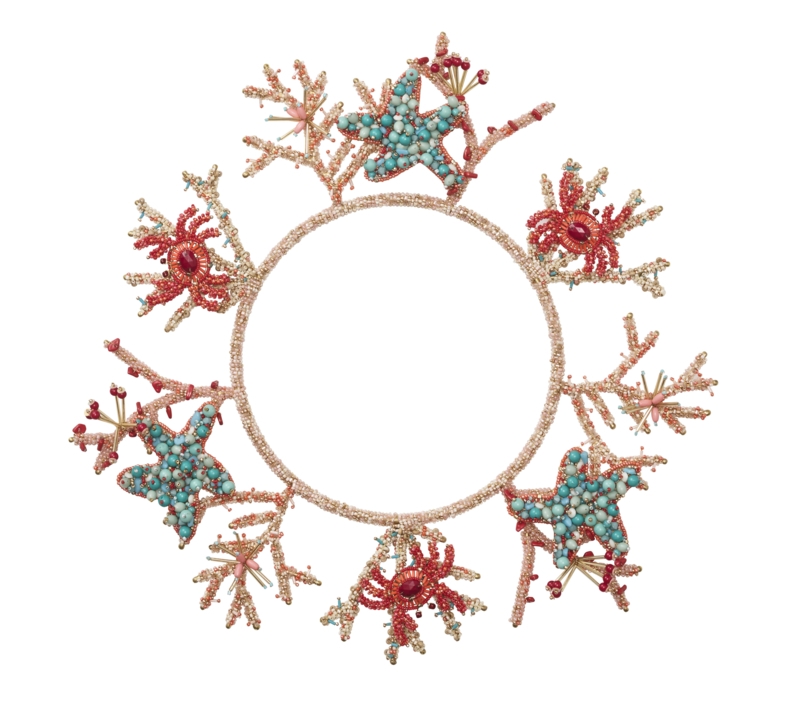 Coral Charm Charger in Turquoise/Coral/Gold (Set of 2)