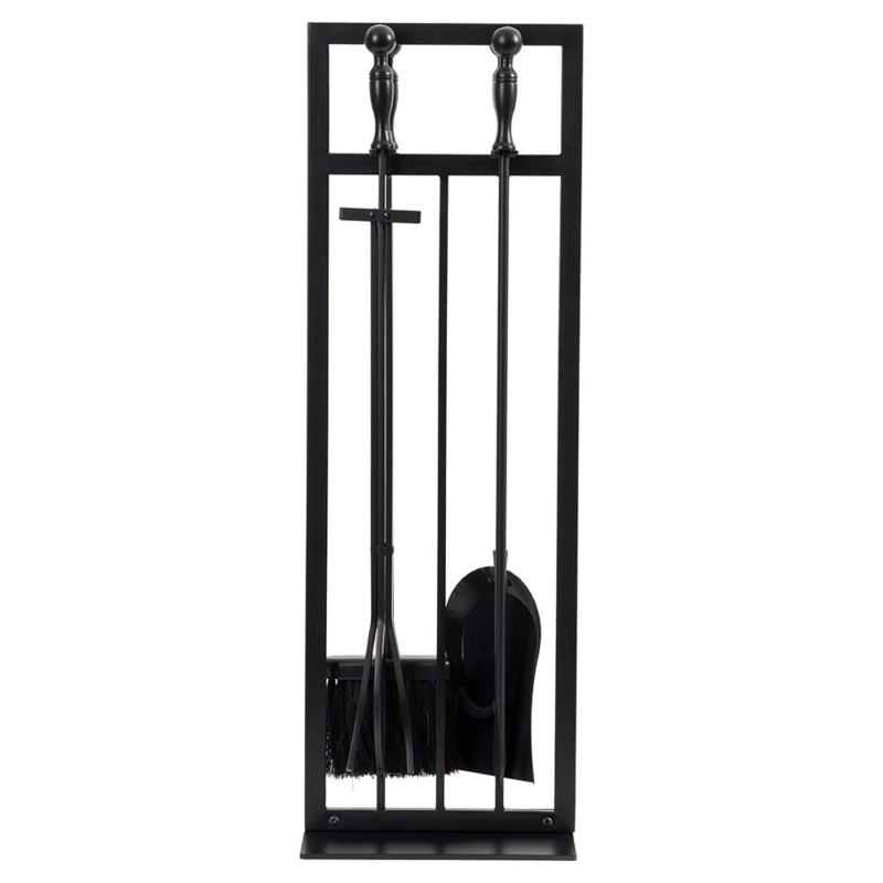 Country Living Pinecrest Black Fireplace Tool Set - Includes Brush, Shovel, Poker, Tongs u0026 Stand