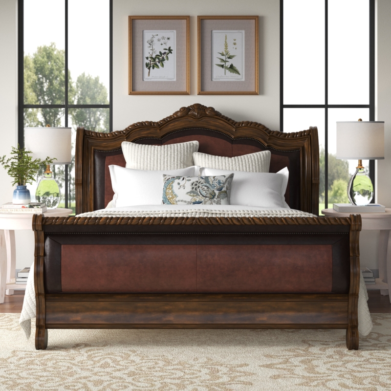 Dadeville Leather Sleigh Bed
