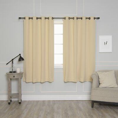 Darby Home Co Eglinton Solid Blackout Thermal Grommet Curtain PanelsPolyester in White/Brown, Size 96.0 H in | Wayfair | Home Decor