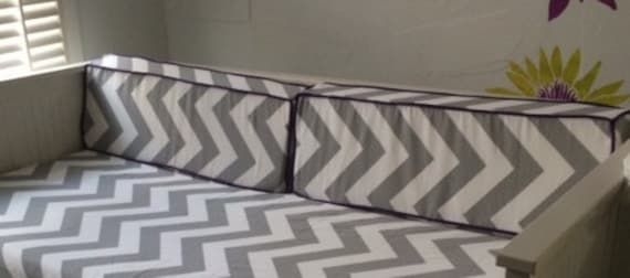 "Daybed Wedge Covers, 2 Custom  4\"d  x 8\"d x 12\"h x 36\"w in most Premier Prints fabric included (pictured in Zippy Storm Chevron"