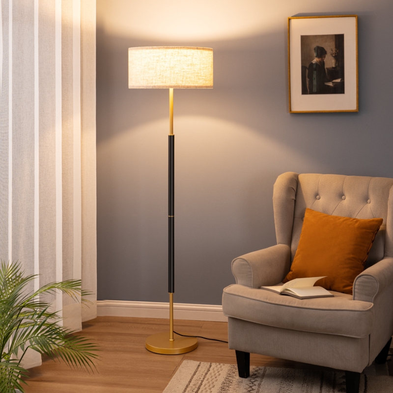 Deaver 63'' Traditional Black/Gold Floor Lamp