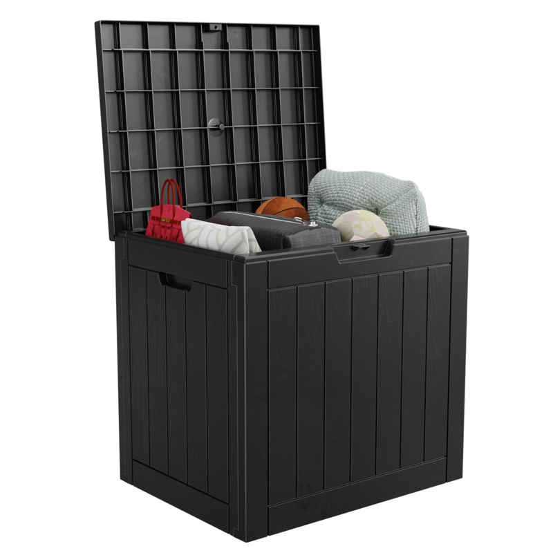 Deck Box 30.5 Gallons Water Resistant Resin Lockable Deck Box