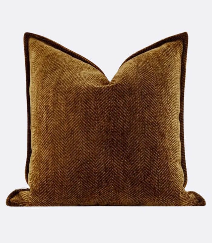 Decorative Cushion Cover Caramel Chevron Pillow Case Brown - 30x50 cm