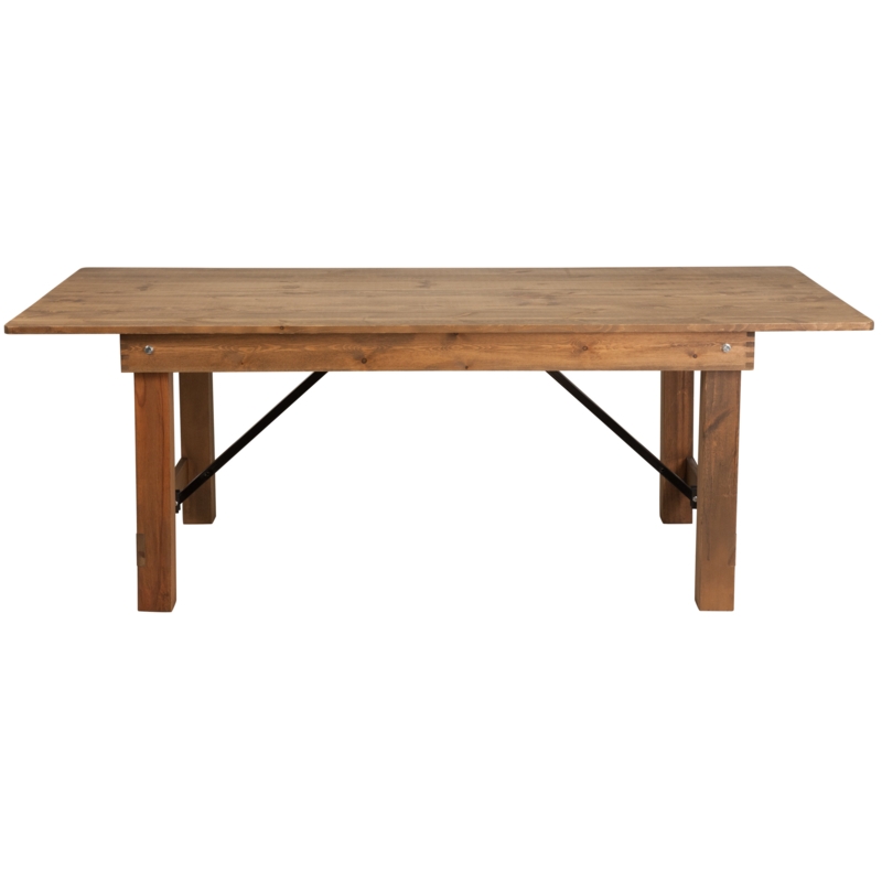 Dejon Rectangular Solid Pine Farmhouse Dining Table with Folding Legs