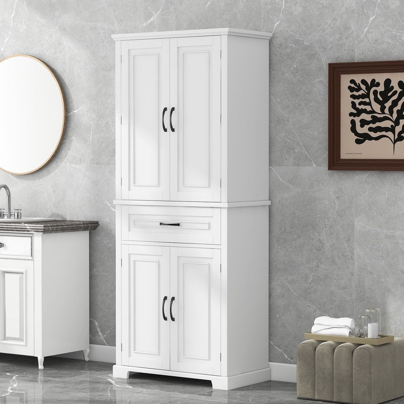 Dorry 72"H Bathroom Storage Cabinet with Adjustable Shelf and Drawer Multiple Storage Space Closet System