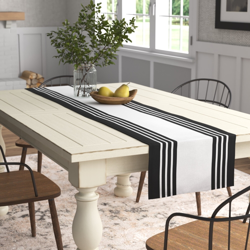 Doster Rectangle Striped Polyester Table Runnner