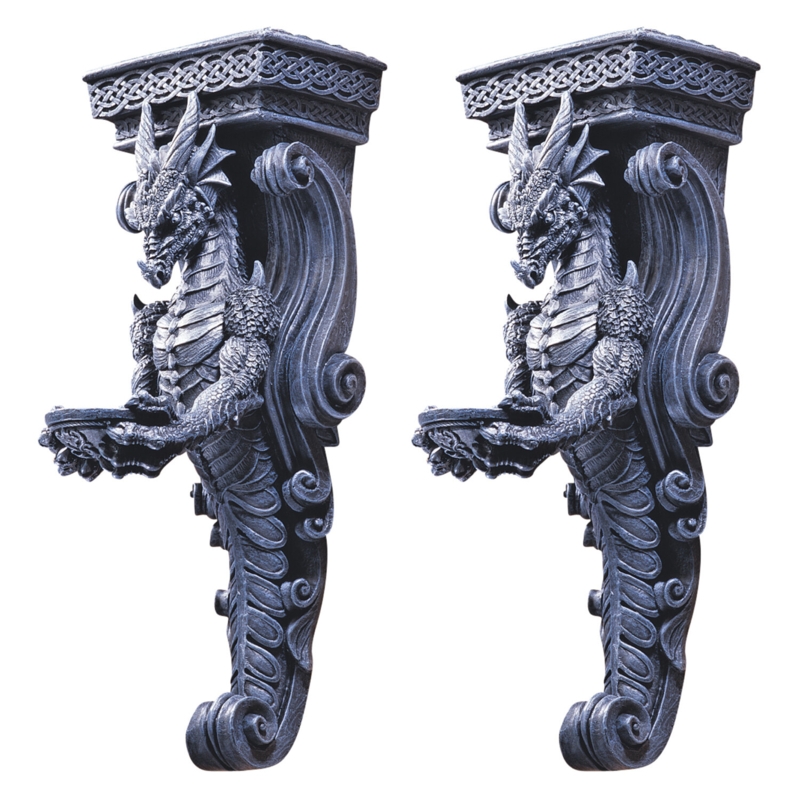 Dragons of Darkmoor Castle Wall Sculpture (Set of 2)