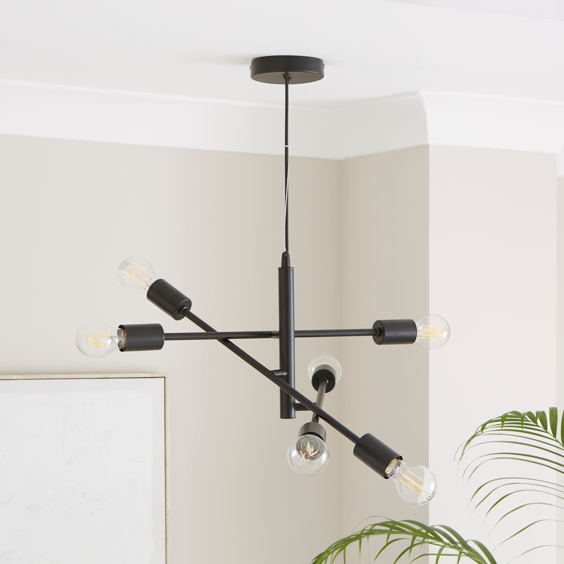 Dunelm Koppla 6 Light Pendant Ceiling Fitting Black