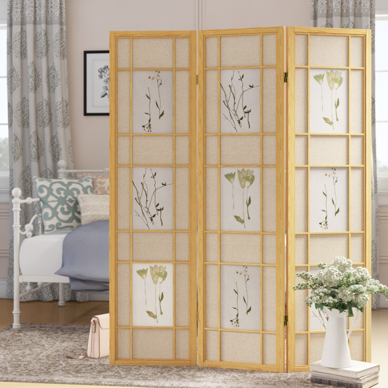 Earnhardt 52'' W x 70.5'' H 3 - Panel Solid Wood Accent Room Divider