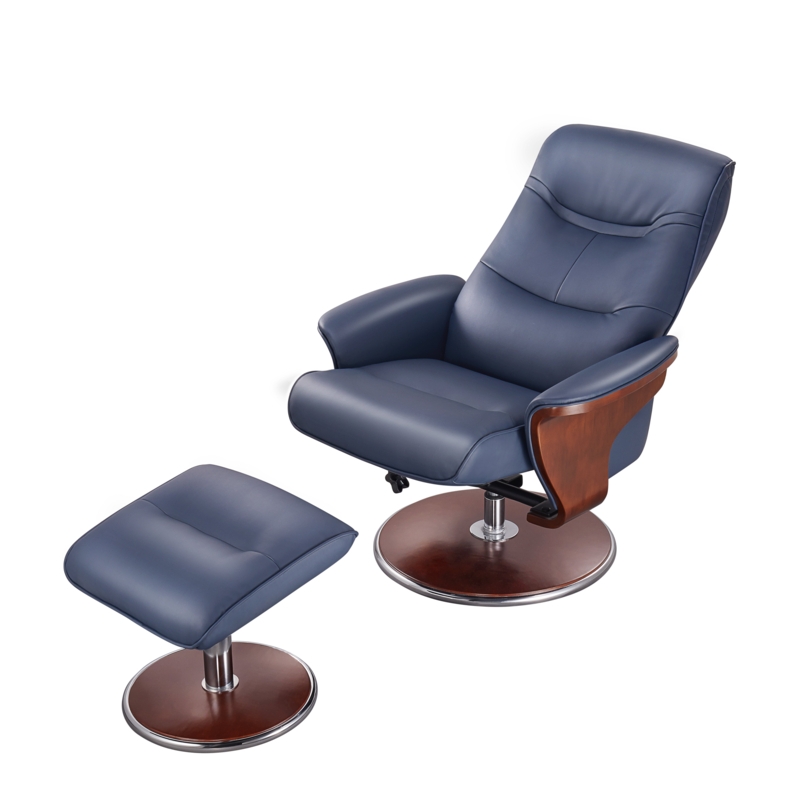 Edwardsville Faux Leather Swivel Recliner with Ottoman