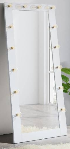 Elements International Lindy White Floor Mirror