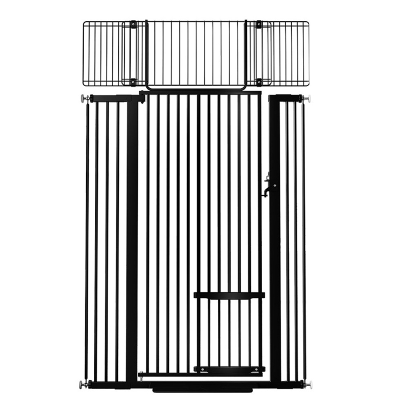 Elissia Metal Pressure Mounted Pet Gate With Door